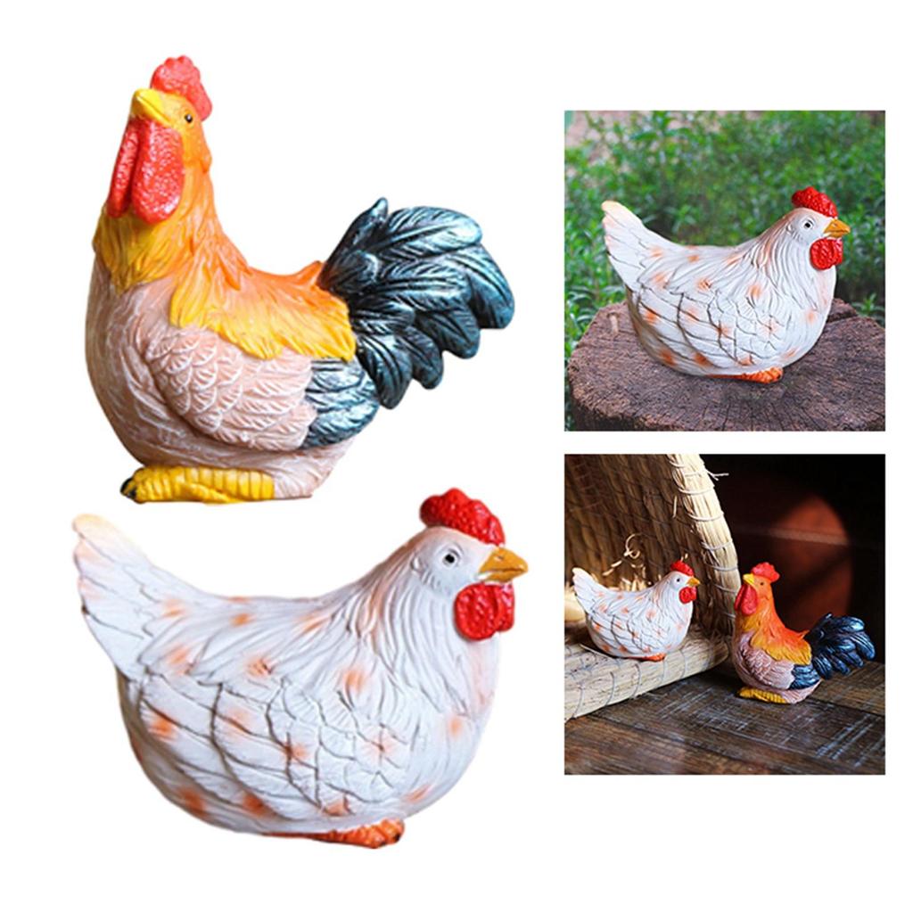 Trädgårdsstatyer Kyckling Skulptur, Konst Hantverk Konstverk Djurfigurer för Gård