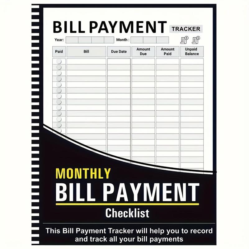 Monthly Bill Payment Plan Book, Financial Planning Notebook, Can Be Carried with You for Business Office and Business Trips