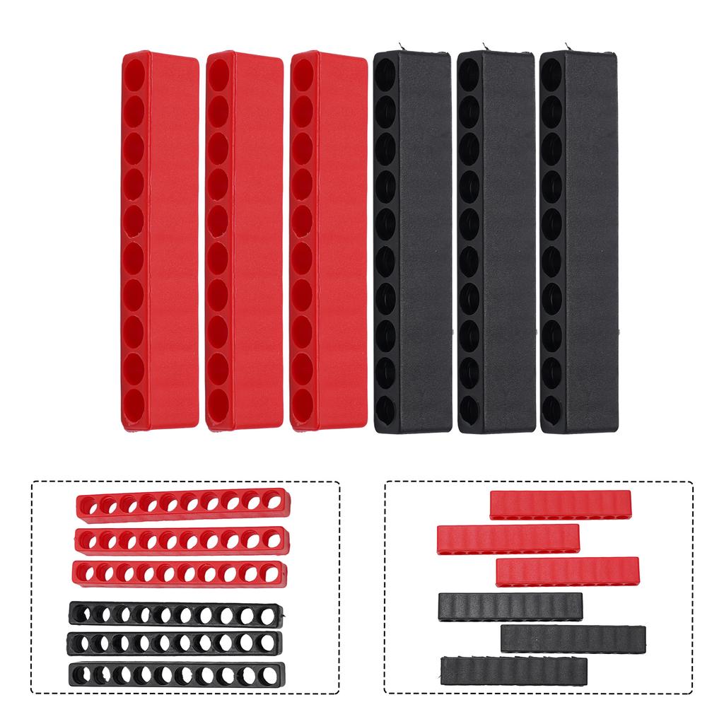 4/6Pcs Screwdriver Bit Holder 10 Hole /4 Hex Shank Screwdriver Head Drill Bit Plastic Screwdriver Storage Organizer
