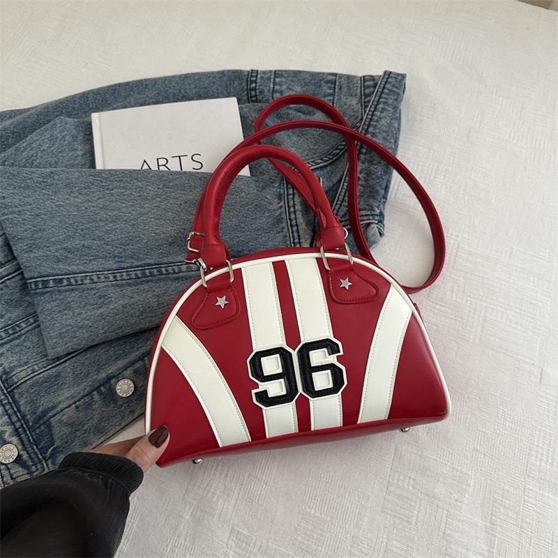 Sac à Bandoulière Rayé Color Block en Similicuir pour Femme Été Nouveau Sac de Soirée Semi-Cercle Sac à Main Sacoche Bowler Tendance