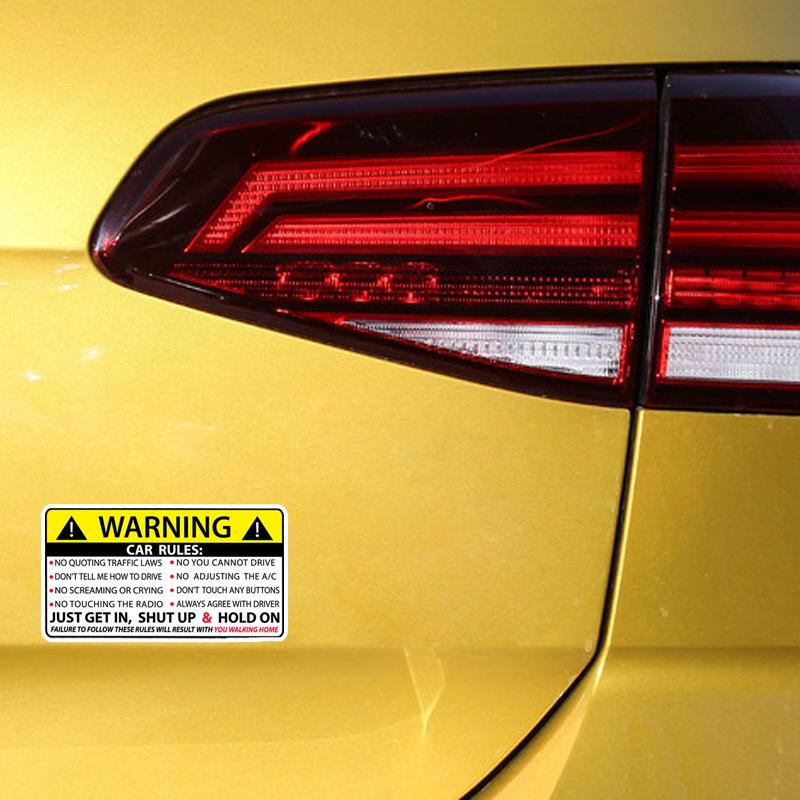 Car Safety Warning Rules StickersCar Safety Warning Rules Stickers