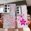 Rosa Cartoon Blume Hülle Für Samsung S26 S25 Ultra S24 FE S23 Plus S22 S21 A15 A16 A17 A35 A36 A37 A54 A55 A56 A57 5G Beschichtete Linse Weiche Hülle