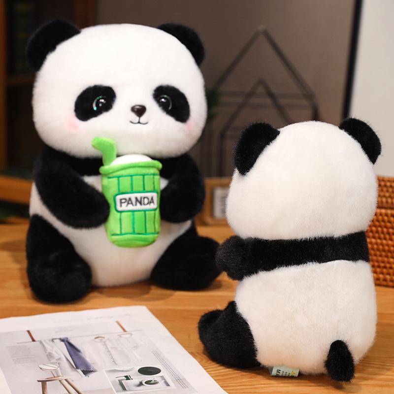Cute Panda Milk Tea Plush Toy – Hugging Pillow & Souvenir