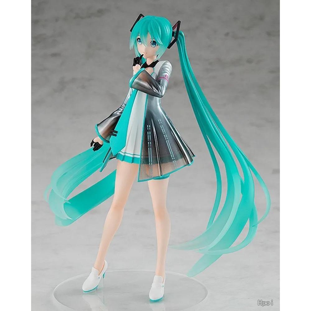 18CM Singing Hatsune Miku Sense Of Technology Animation Model Anime Figure Toy Gift Collection Base Standing Kawayi Girl Figuine
