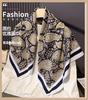 Retro cashew nut simulation silk large square scarf printing professional versatile shawl diagonal silk pattern headscarf scarf women