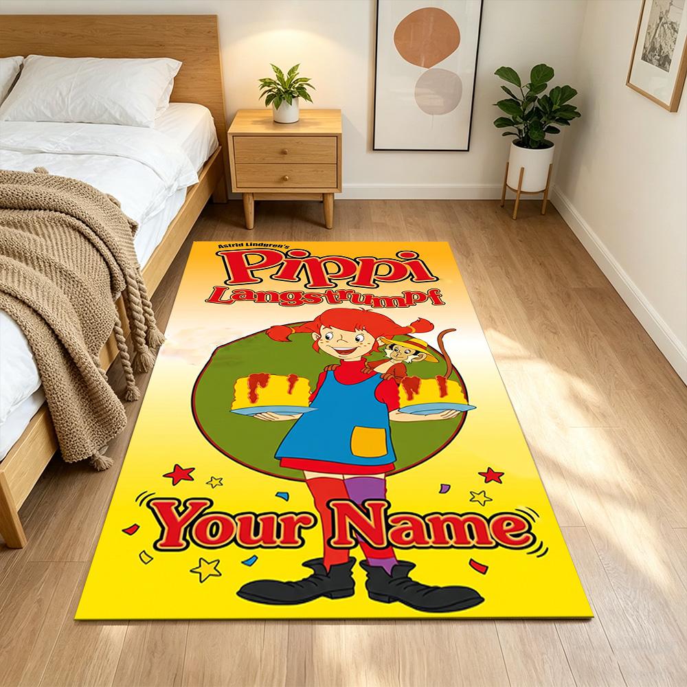 Pippi Customize Your Name Carpet Design for Dining Room Foyer Hallway Kitchen Anti-slip Rug Office home decor Wedding Party Gift