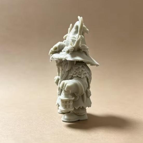 Huaqianguhh Dwarf Wizard Figurine, 3D Printed Fantasy Mage Statue, Forest Sorcerer Decor for Desk Shelf, Easter Gift Collectors Board Game Fans