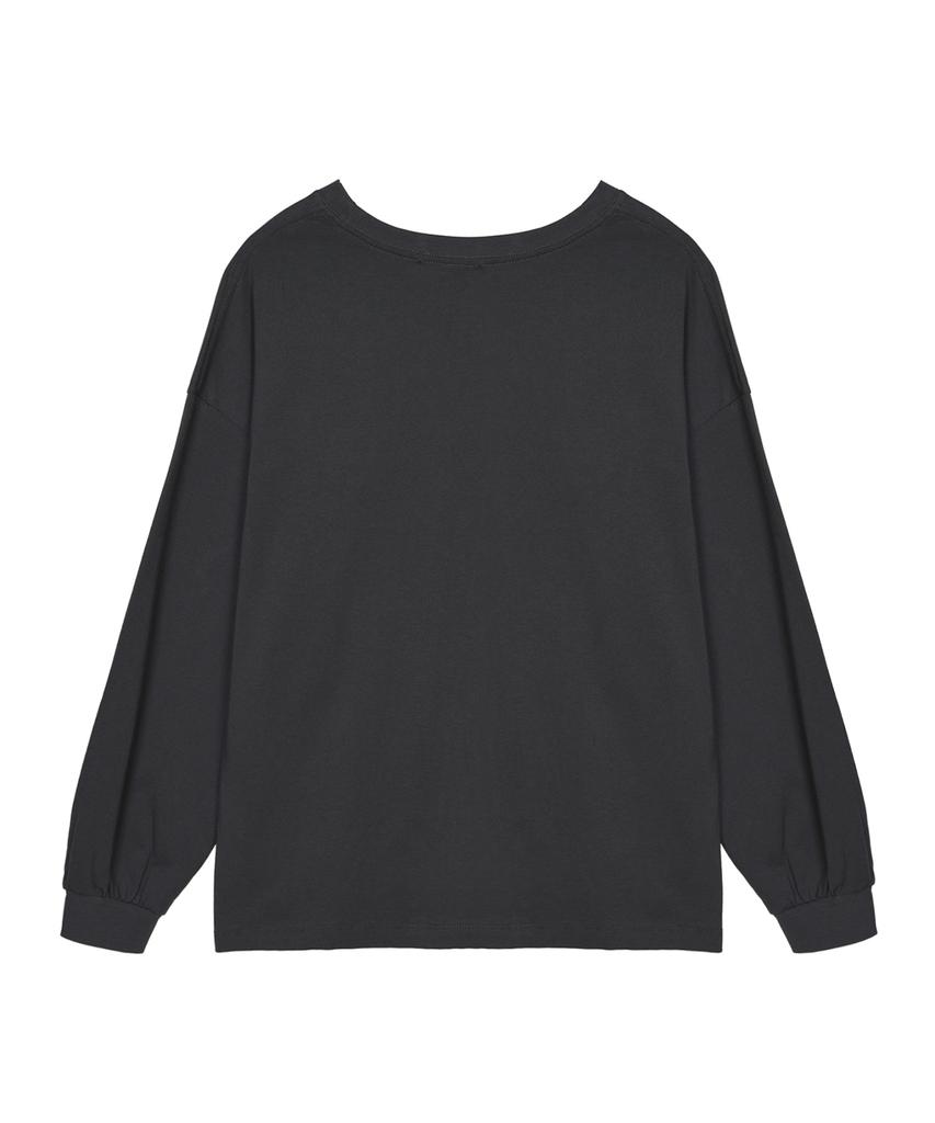 Nigaennikol Butterfly Signature Ls Top_Charcoal Cream