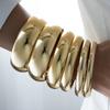 6 Pcs Punk Glossy Metal Round Chunky Bangles for Women Fashion Hip Hop Gold Color Geometric Bracelet Set Grunge Jewelry Men 2026