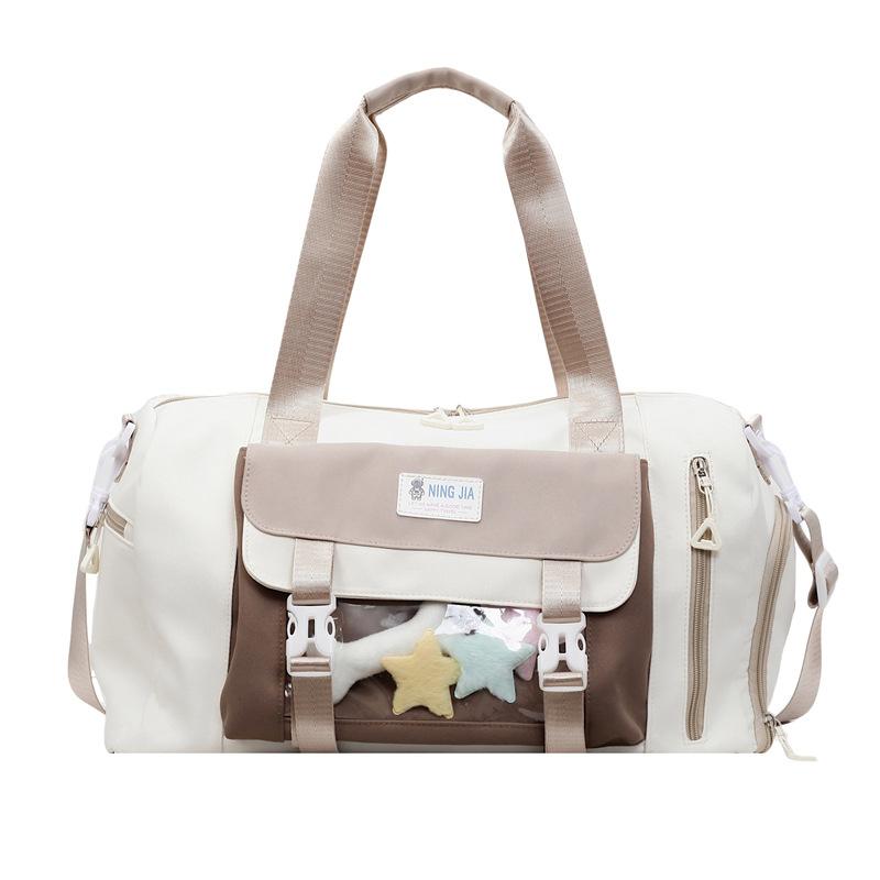 Small Fresh and Sweet Travel Bag Large Capacity Dry and Wet Separation Soft Sister Yoga Fitness Bag Student School Season Duffel Bag