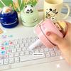 Cute Cartoon Desktop Vacuum Cleaner for Kids Students Battery Powered Portable Mini Table Dust Sweeper Energy Saving Cordless 360-degree