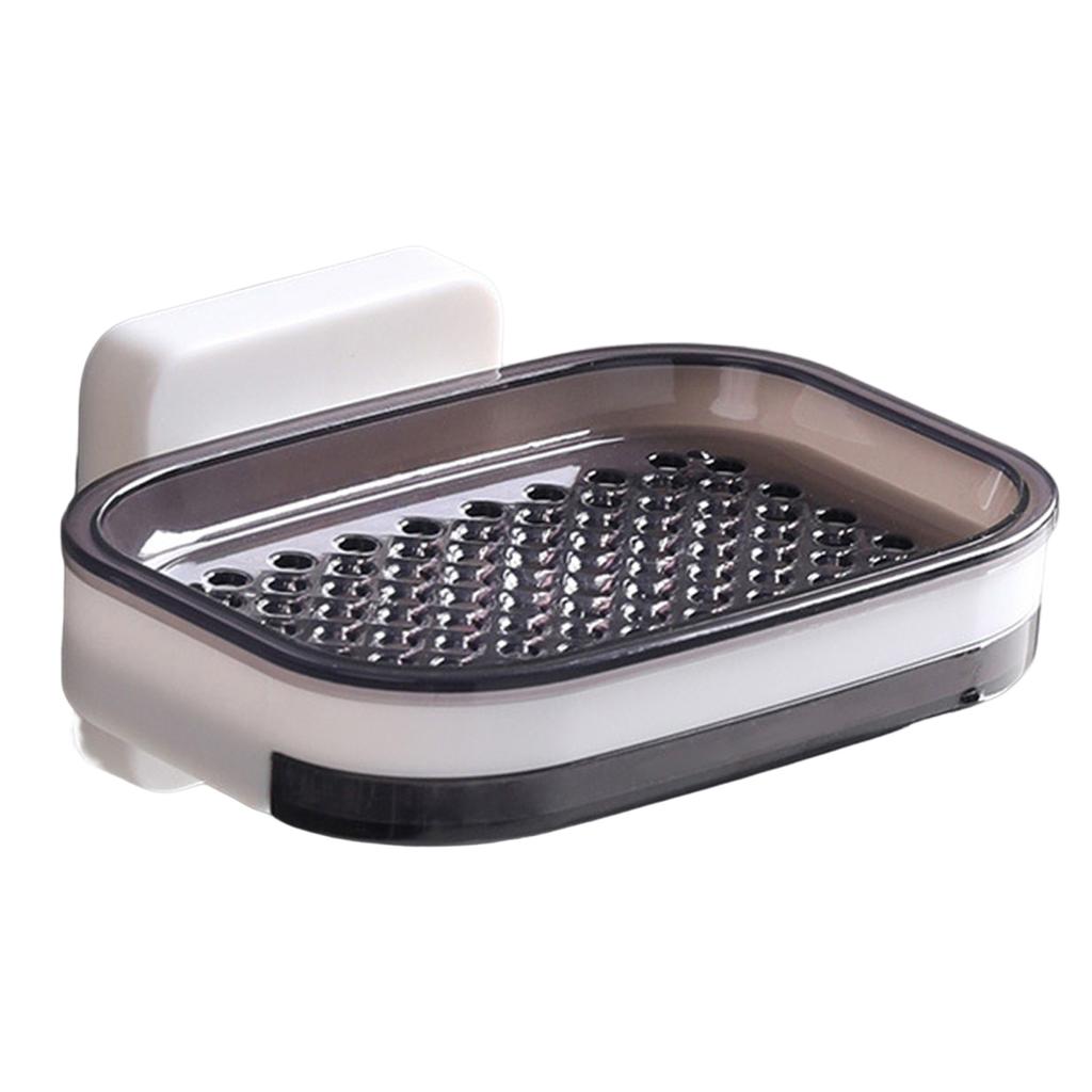 Wall Mounted Double Layer Soap Dish ABS Material No Drilling Required for Bathroom Kitchen