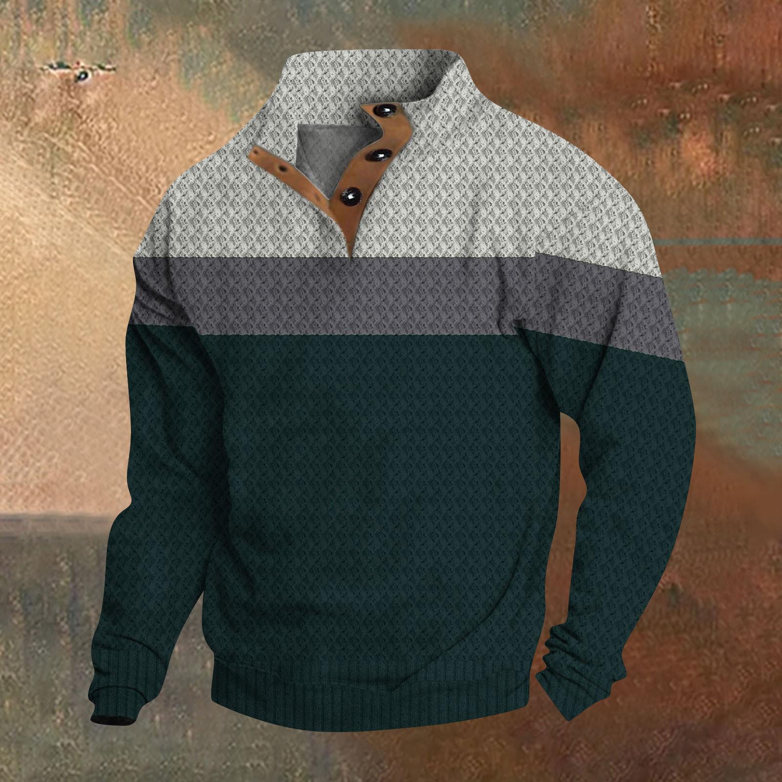 Весенняя и мужская толстовка с воротником-стойкой — это повседневные свитера для активного отдыха, топы XL зелёный