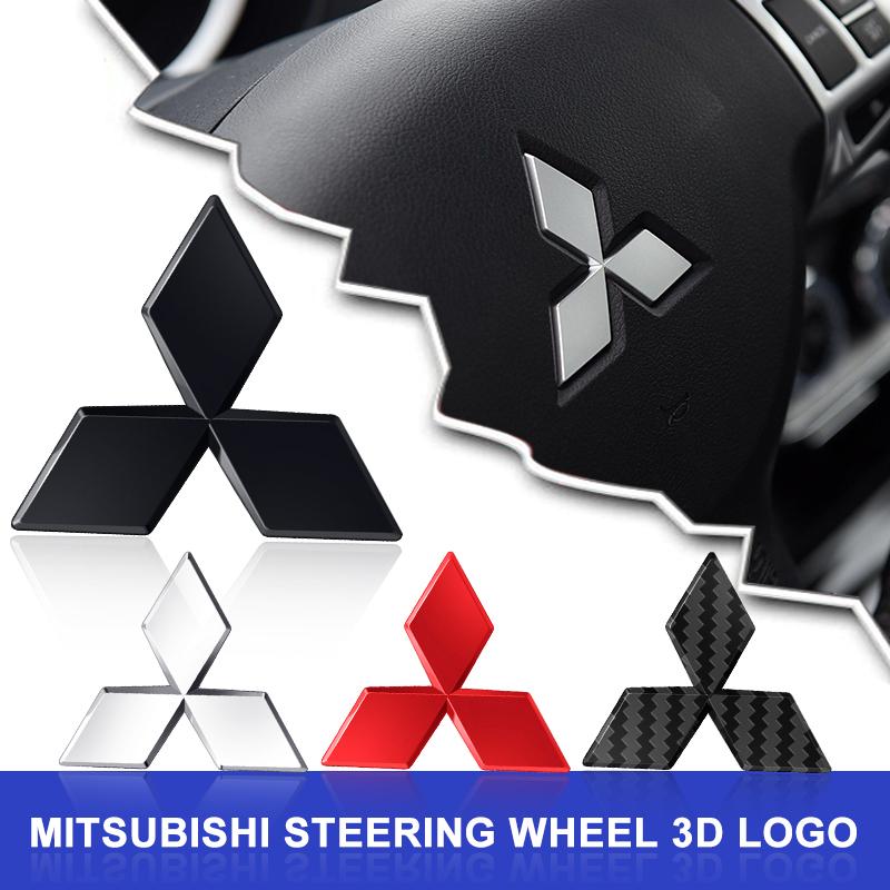 mkvg8 1Pcs Car Steering Wheel Decoration Sticker Badge Auto Styling For Mitsubishi Outlander Lancer 9 ASX RALLIART Eclipse L200 Pajero