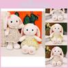 Dress Colorful Floral Emily Rabbit Plush Toy With Soft Pp Cotton Filling For Children