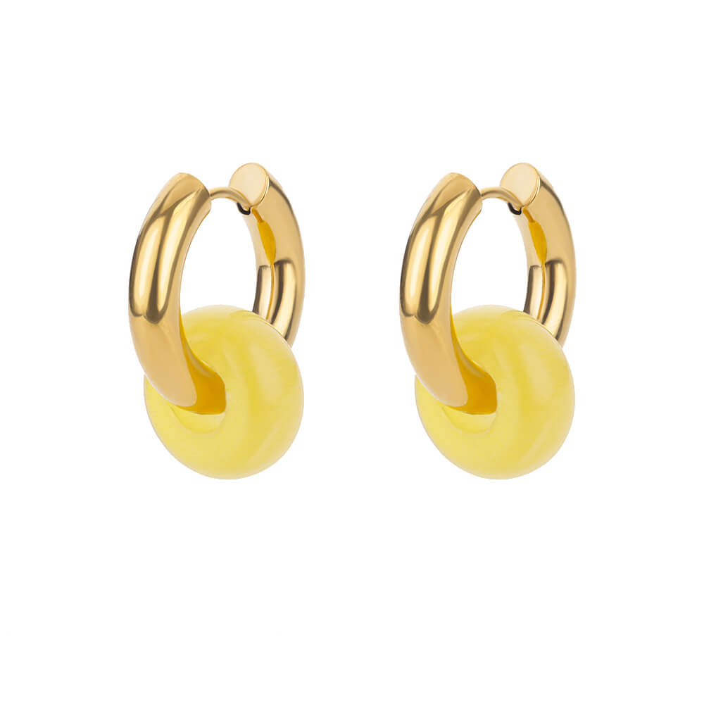 

Красочные серьги-кольца из натурального камня для женщин, из нержавеющей стали, с опалом, круглые, геометрические, серьги-капли, модные богемные украшения, подарки