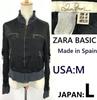 BASIC Riders Jacket Zip Blouson Outerwear Women’s L Black Spain Made(USED)