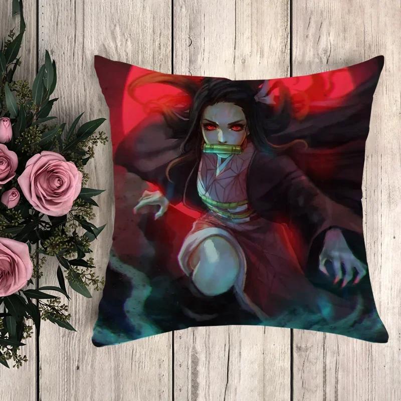 Pillow Demon Slayer Decorative Pillows for Sofa Pillowcase Decor  Cushion Cover X Car Decoration Pillowcases  Fall
