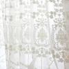 1PC Embroidered White Tulle Sheer Curtains for Living Room Luxury European Lace Voile Yarn Window Bedroom Door Floral Drapes