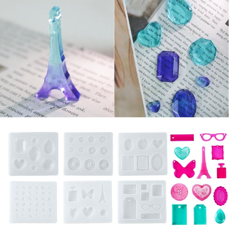 Silicone Diamond Pendant Silicone Mold Unique Glasses Shaped Jewelry Pendant Mold Flexible Silicone Mold for Crafters