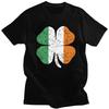Individuelles Irland Irische Flagge T-Shirt für Herren Reines Baumwoll-T-Shirt Lässige T-Shirts Kurzarm-T-Shirts Lockerer Schnitt