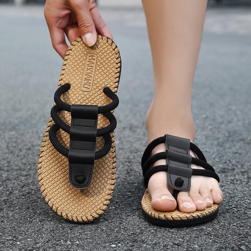 Men's flat sandals 2024 new summer soft sole non-slip casual flip-flops Light outdoor beach slippers home walking shoes