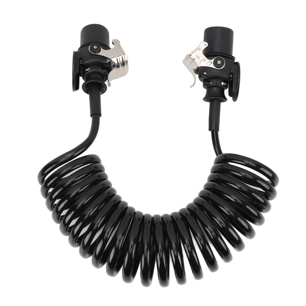 7 Way Coiled Trailer Cord Enhanced Performance Water Resistant Dust Proof Electrical Power Coil Cable Wire for RV Towed