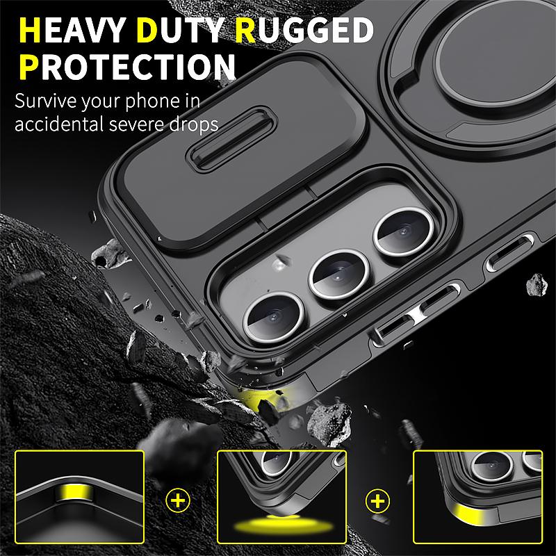 Armor Lens Protecte Case For Samsung Galaxy A56 A36 A26 A16 5G Magnetic Ring Cases for Samsung A55 A54 A35 A25 A15 A14 A13 Cover