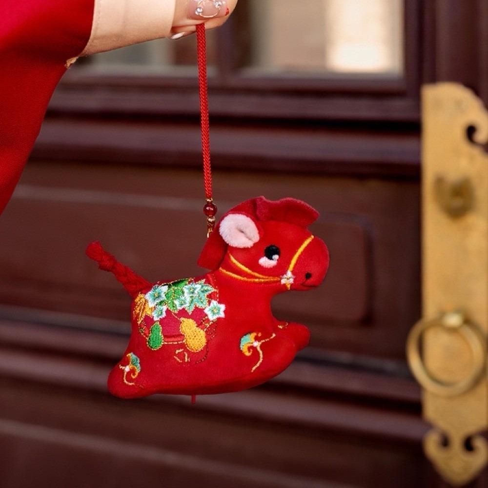 with Tassel Fillable Blank Chinese Sachet Chinese Red Pony Car Hanging Ornaments  Zodiac Year Gift красный