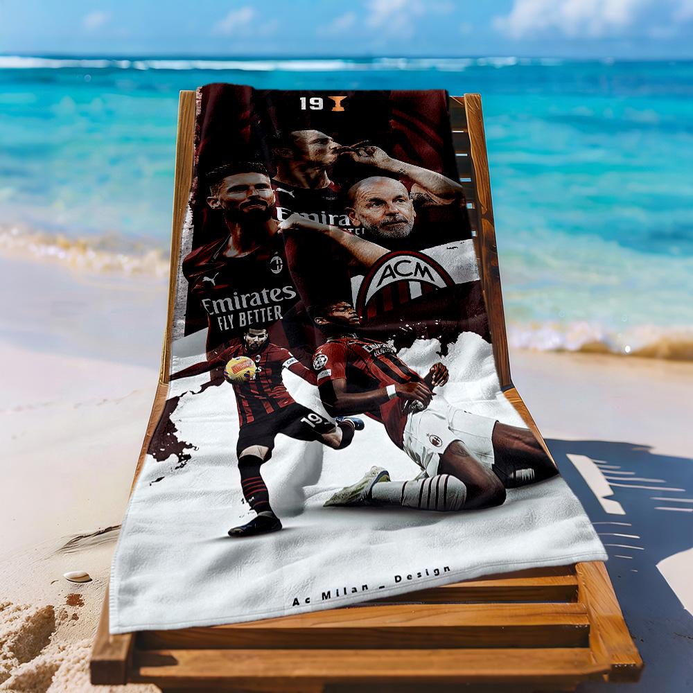 Ac Milan Beach Towel Quickdry Soft Microfiber Comfortable Lightweight Portable For Swimmingbeachcamping Travel Beach Accessoriesgym