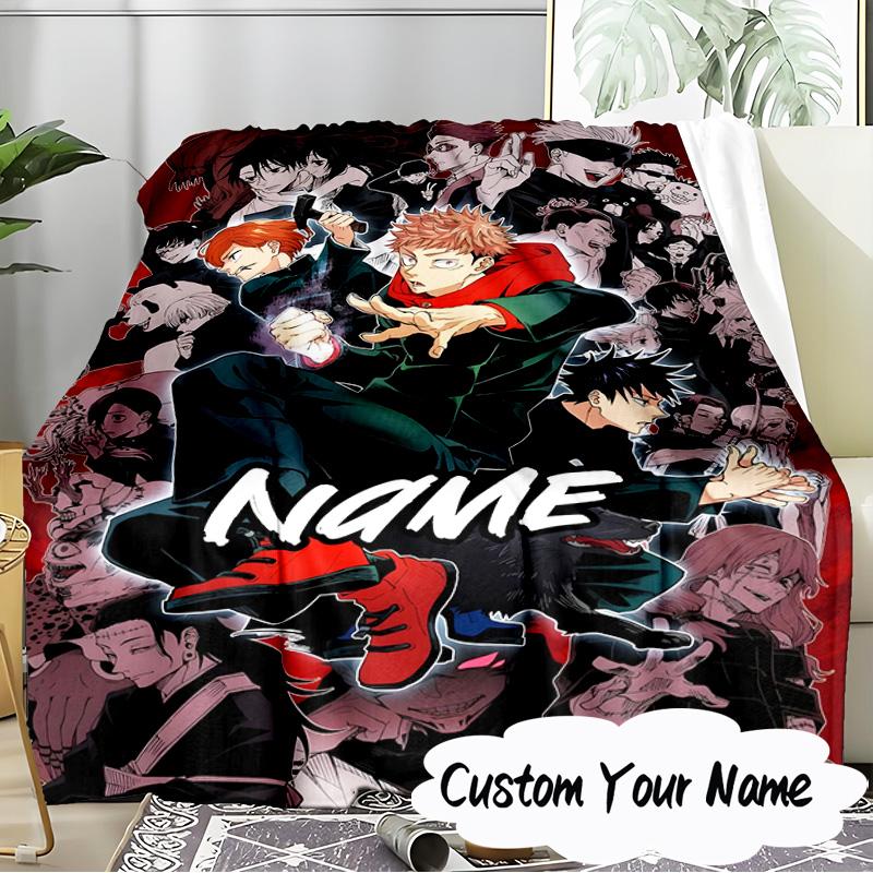 Custom Name Light Darkness Jujutsu Blanket Ideal Bedding Blanket Perfect for Travel, Camping, Living Rooms, Offices, Sofas, Fan Christmas gift