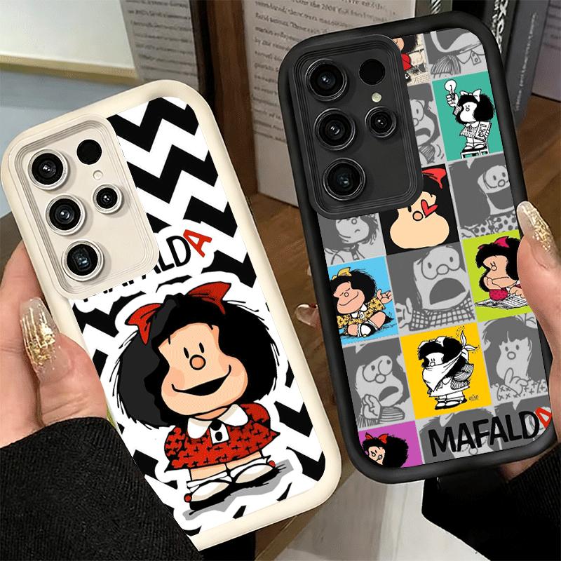 Phone Case for Samsung Galaxy S26 S25 Ultra S24 FE Mafalda Cartoon Cute Shell S23 Plus S22 + S21 S20 5G Soft Silicone Funda