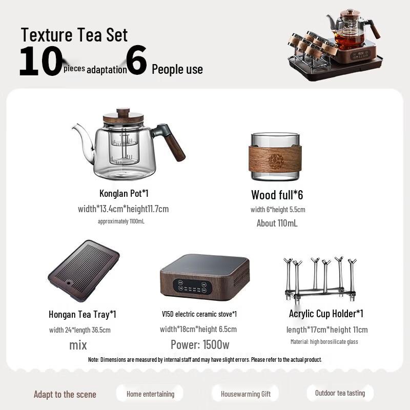 YIHUTEA Glass Tea Set with Electric Stove