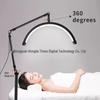16" Beauty Light Floor Lamp: Half-Moon Nail & Eyelash Light with Remote Control & Retractable Arm for Eyebrow Microblading
