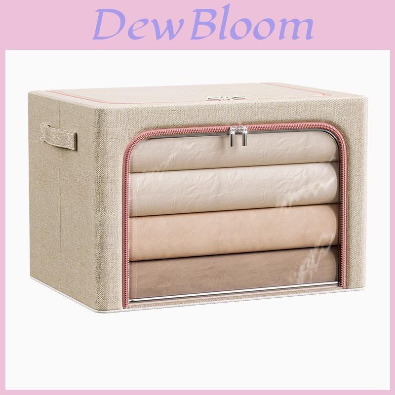 Collapsible Cloth Storage Box With Steel Frame For Bedroom Closet Organization