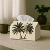 2D Flat, 1pc Vintage Palm Tree Tissue Box Holder And Napkin Dispenser - Multifunctional Decorative Organizer Suitable for Home, Car, Bedside Table, Co