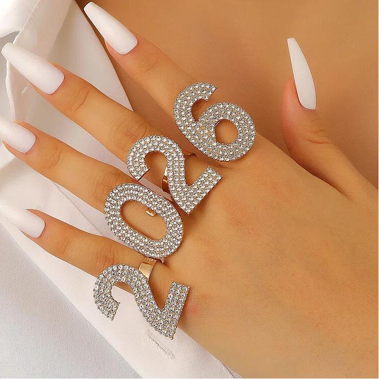 2026 New Year Geometric Glitter Minimalist Hollow Earrings