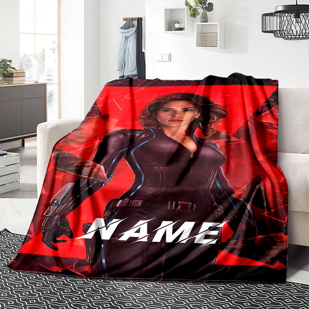 Custom Name Captain America's patriotic shield. blanket for Couch & Bed, Plush Cozy Fuzzy Blanket Super Soft & Warm Blankets for Fall and Winter. 0908