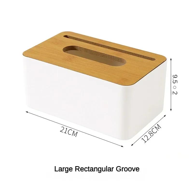 Kunststoff Taschentuchbox Holzdeckel Quadratischer Serviettenhalter Behälter Feuchttuchpapier Modernes Zuhause Teetisch Fernbedienung Trennwand