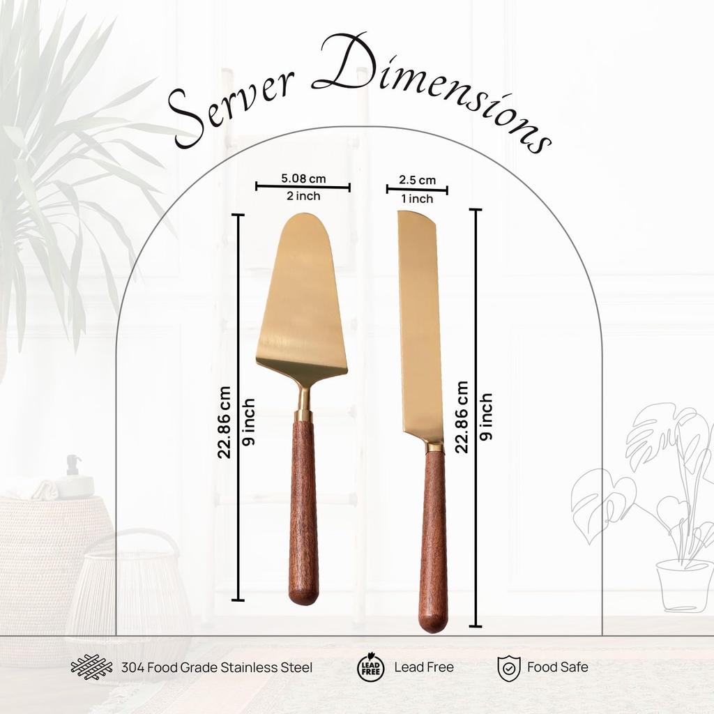 Kuchenschaufel-Set (2 Stück), Kuchenheber-Set aus Edelstahl mit Goldfinish, 2 Stück, Nestroots