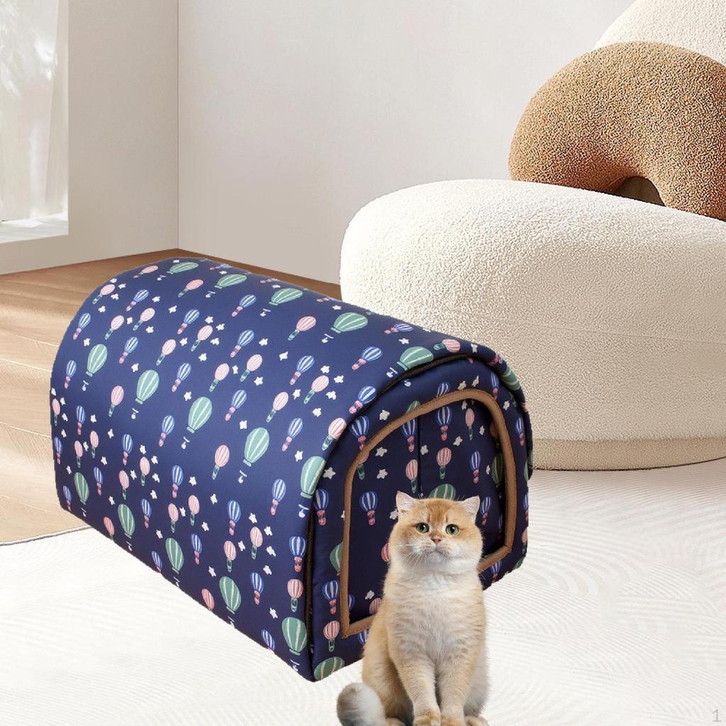 Cat Cave Bed 2 Ways Use Detachable Kennel Washable Dog House Pet Tent for Feral Cats Small Medium