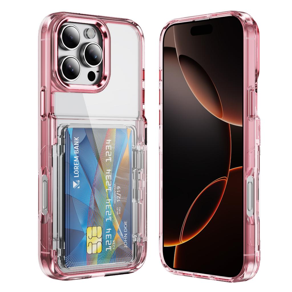 Transparente Hülle Color Blocking für iPhone Hülle Ins Style Leichter Luxus Anti-Sturz Kartenfach Handyhülle für Apple