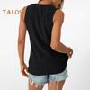 Women Tops Round Neck Sleeveless Slim Fit Knitted Tops Solid Color Elastic Ribbed Tank Tops Daily Wear