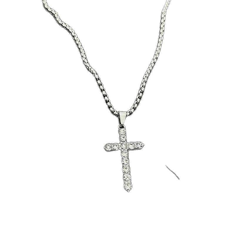 Gothic Baroque Cross Necklace With Stainless Steel And Electroplated Finish For Men And Women