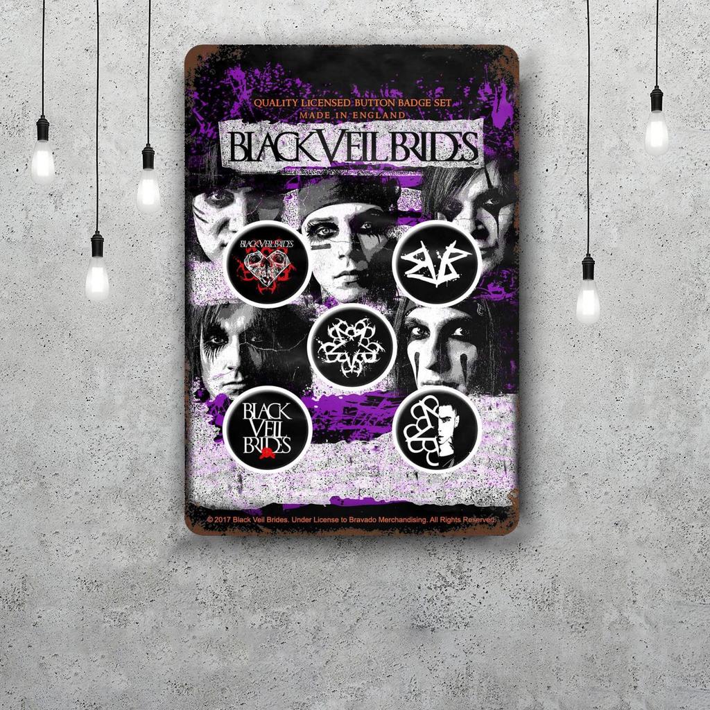 Poster Decorativo Black Veil Brides Segno di Latta Vintage Segno Metallico Placca Decorativa per Pub Bar Man Cave Club Decorazione Murale