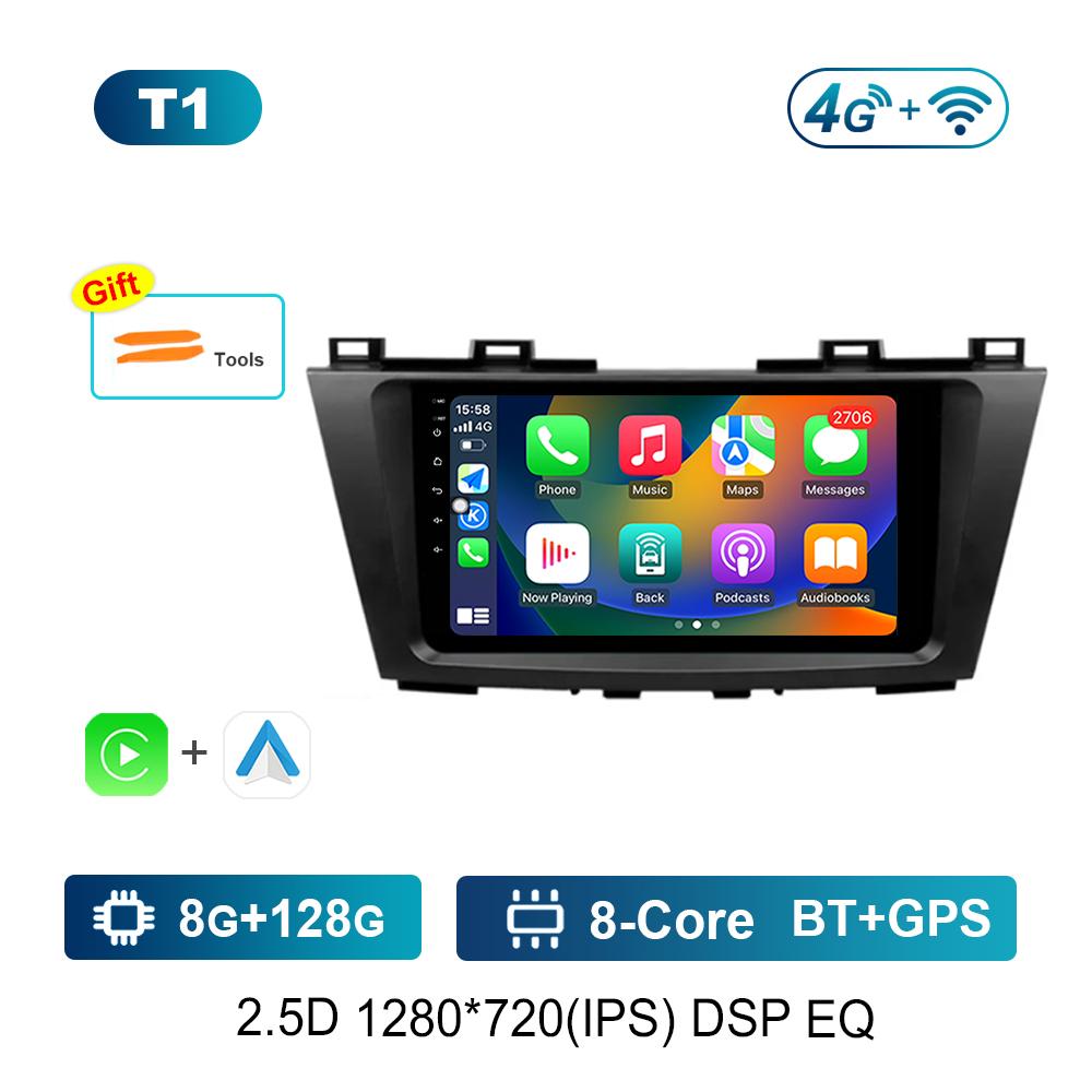 9 Inch for Mazda 5 3 CW 2010 - 2015 Car Audio Multimedia Player Android Head Unit DSP Stereo Carplay GPS Navi 4G+WiFi Bluetooth