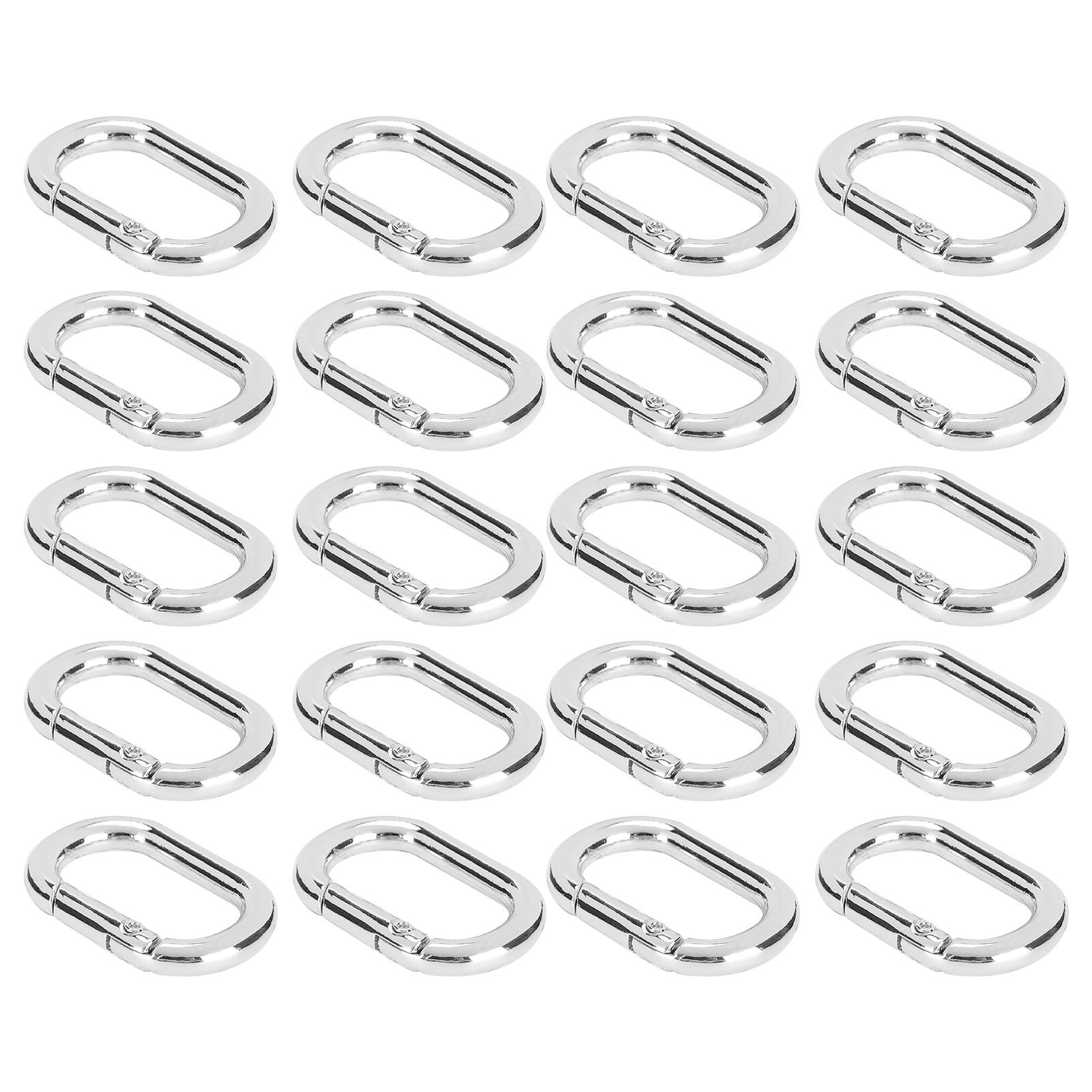 

20 шт. овальная пружинная пряжка 23 мм сплав карабины зажим для сумок кошельков брелок ремень черный серебряный