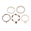 Popular 5-Piece Bohemian Faux Pearl Beaded Bracelet Set