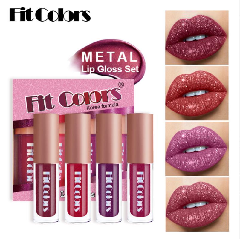 Lipstick Smooth Moisturizing Lipstick Shimmer Matte Long Lasting Waterproof Lipstick Lip Gloss Cosmetics Makeup Set Lipstick