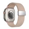 Single Color Magnetic Snap Four Strand Elastic Nylon Watch Band For Apple Watch 38/40/41/42/44/45/46/49mm, Adjustable Breathable Strap
